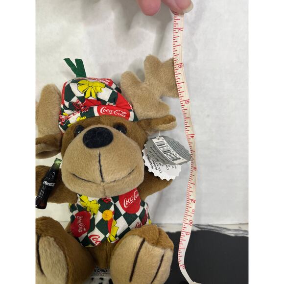 Coca-Cola Reindeer with a Coca-Cola Vest Style # 0168 Bean Bag Plush 1998 - Picture 2 of 2